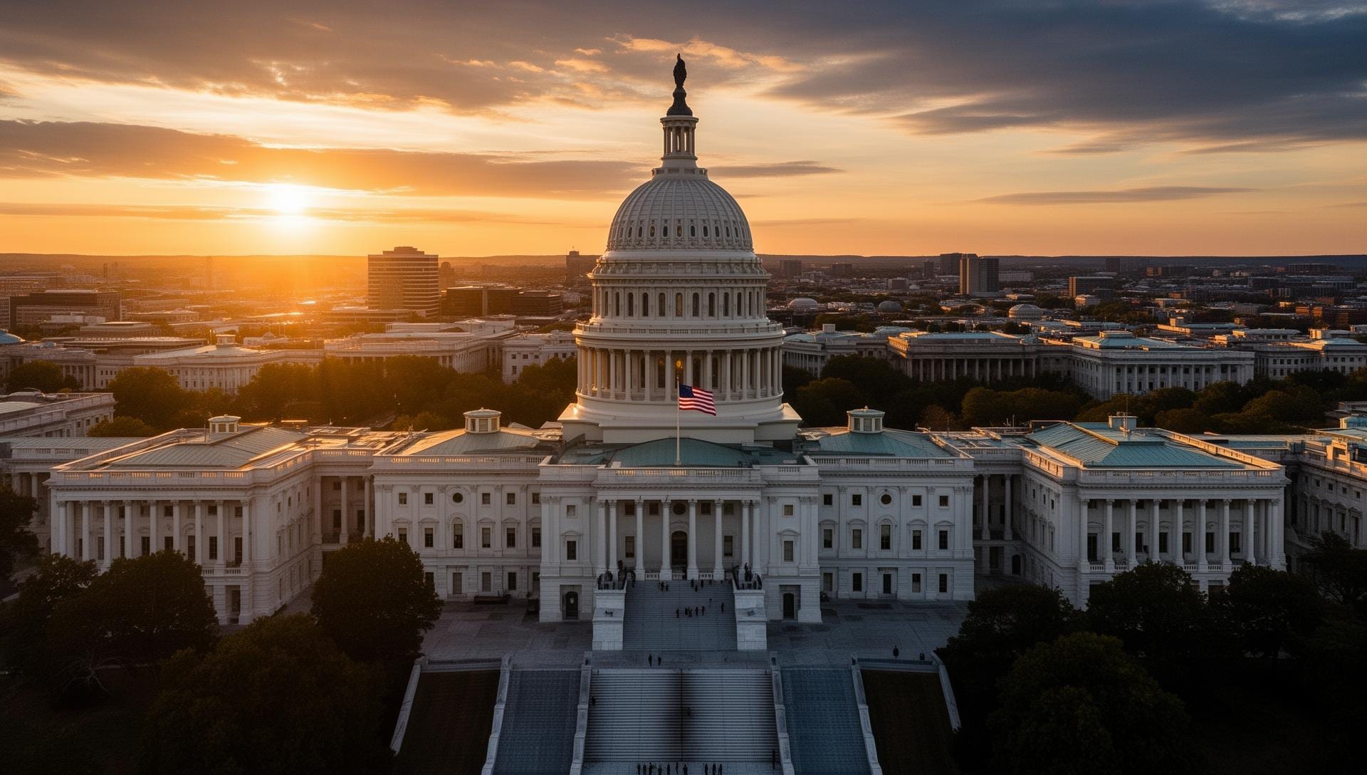 U.S. Capitol Building at sunset